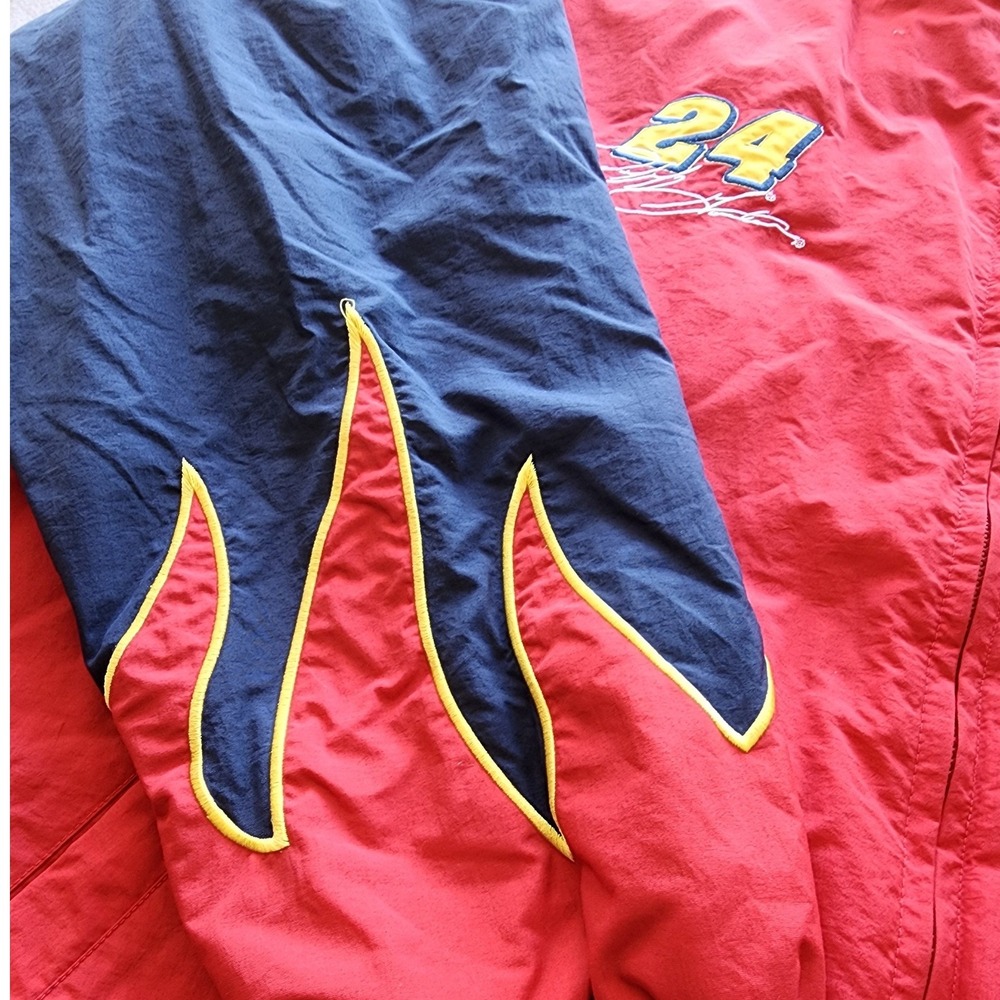 VTG Chase Authentics Jeff Gordon DuPont NASCAR Flame Jacket 2XL streetwear Y2K - Picture 2 of 12